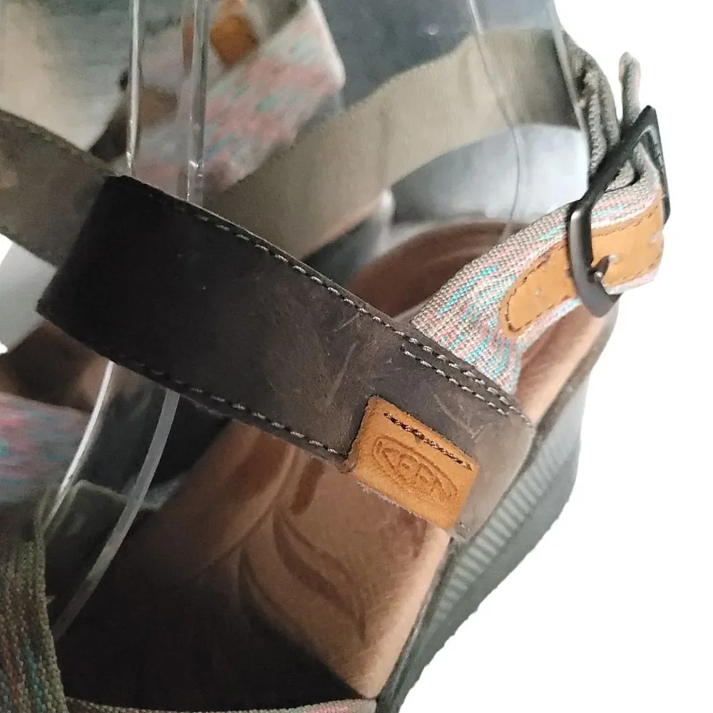 Keen Skyline Wedge Sandals Brown Multicolor Slingback Shoes Women’s EU 37.5US 7M